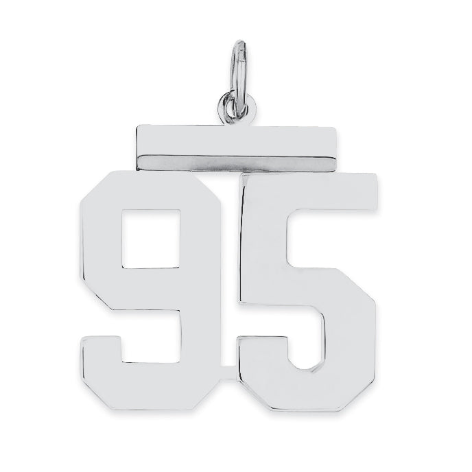 Sterling/Silver Rhodium-plated Polished Number 95 Charm