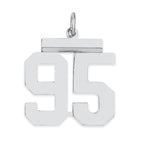 Sterling/Silver Rhodium-plated Polished Number 95 Charm