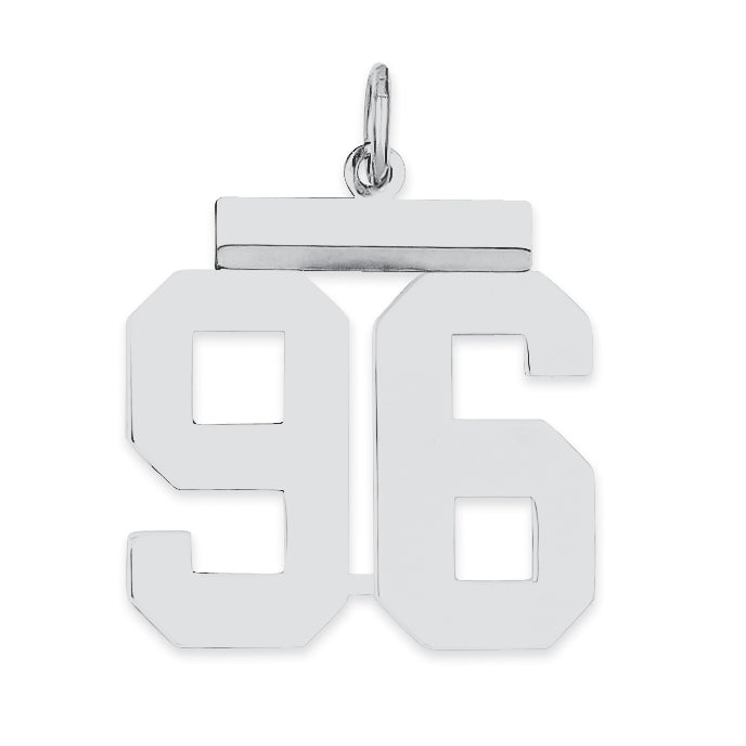 Sterling/Silver Rhodium-plated Polished Number 96 Charm Main image