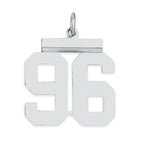 Sterling/Silver Rhodium-plated Polished Number 96 Charm
