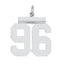 Sterling/Silver Rhodium-plated Polished Number 96 Charm