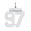 Sterling/Silver Rhodium-plated Polished Number 97 Charm