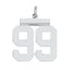Sterling/Silver Rhodium-plated Polished Number 99 Charm