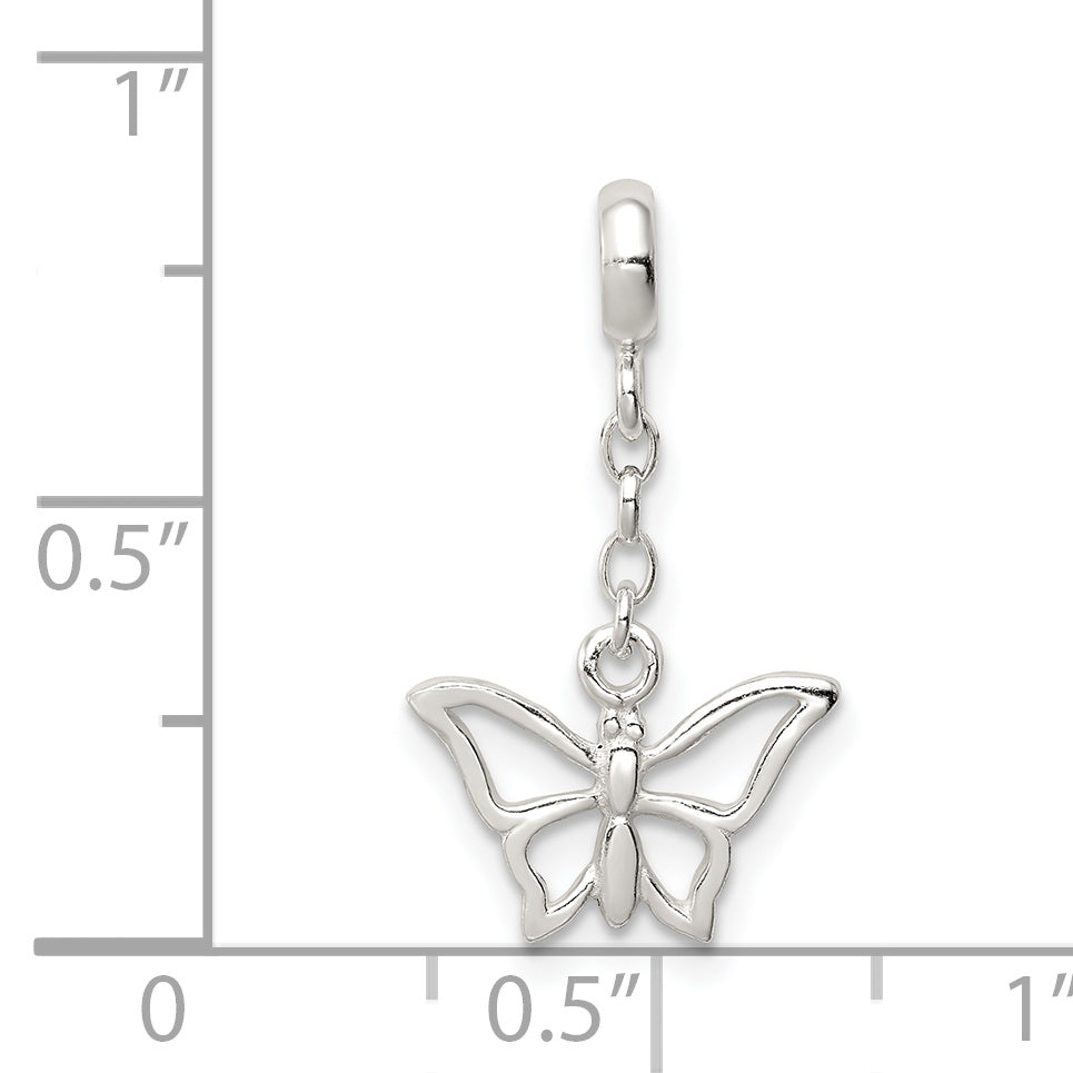 Sterling Silver Butterfly 1/2in Dangle Enhancer
