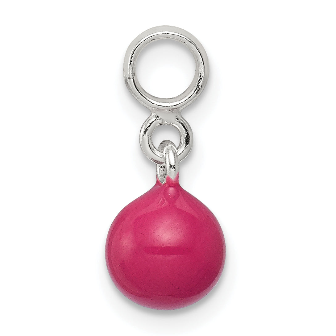 Sterling Silver Hot Pink Enamel Bead Enhancers