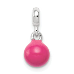Sterling Silver Hot Pink Enamel Bead Enhancers