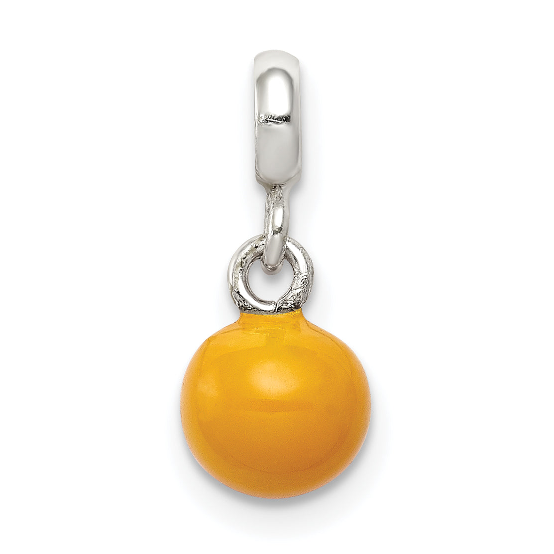 Sterling Silver Yellow Enameled Bead Enhancer