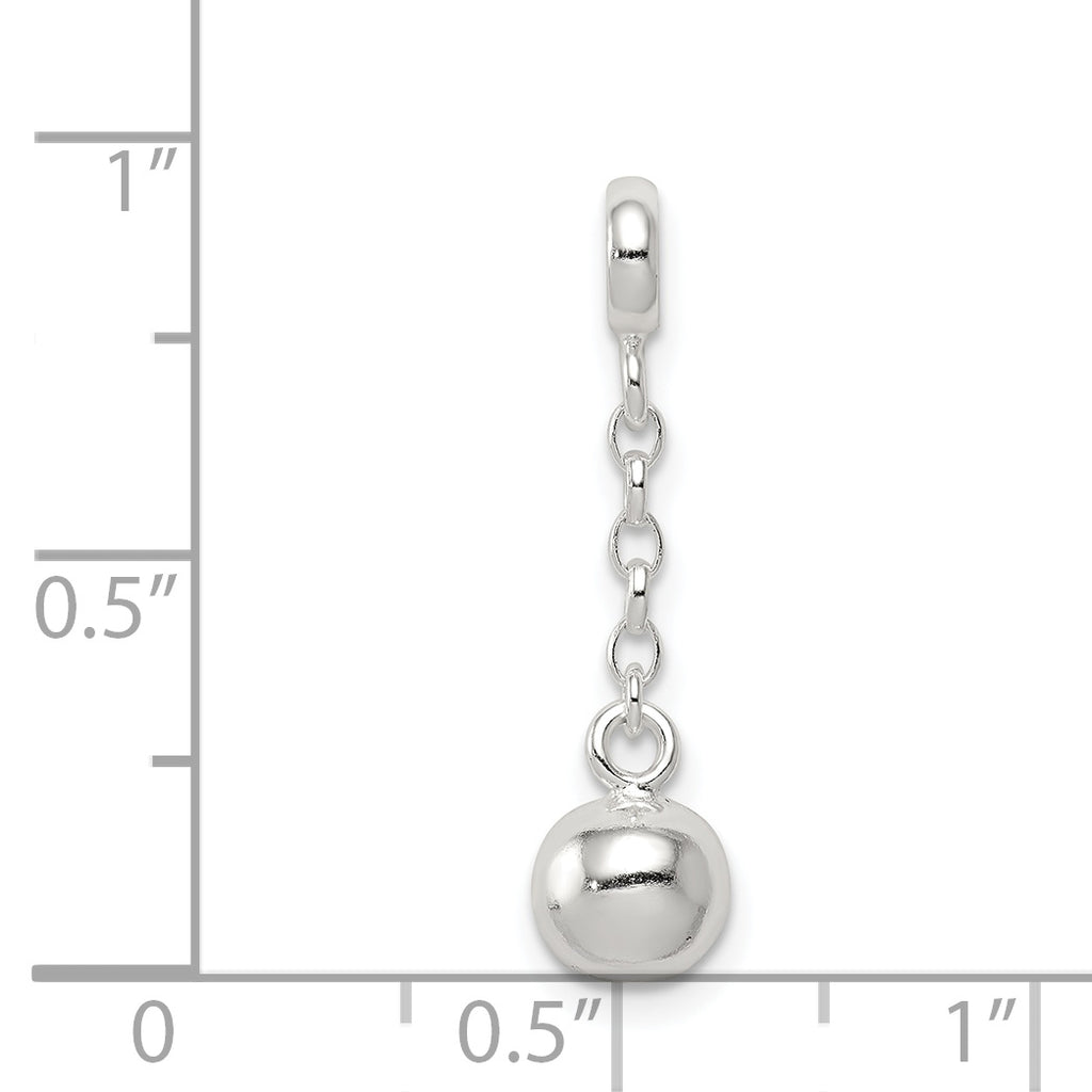 Sterling Silver Polished Bead 1/2in Dangle Enhancer