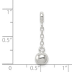 Sterling Silver Polished Bead 1/2in Dangle Enhancer