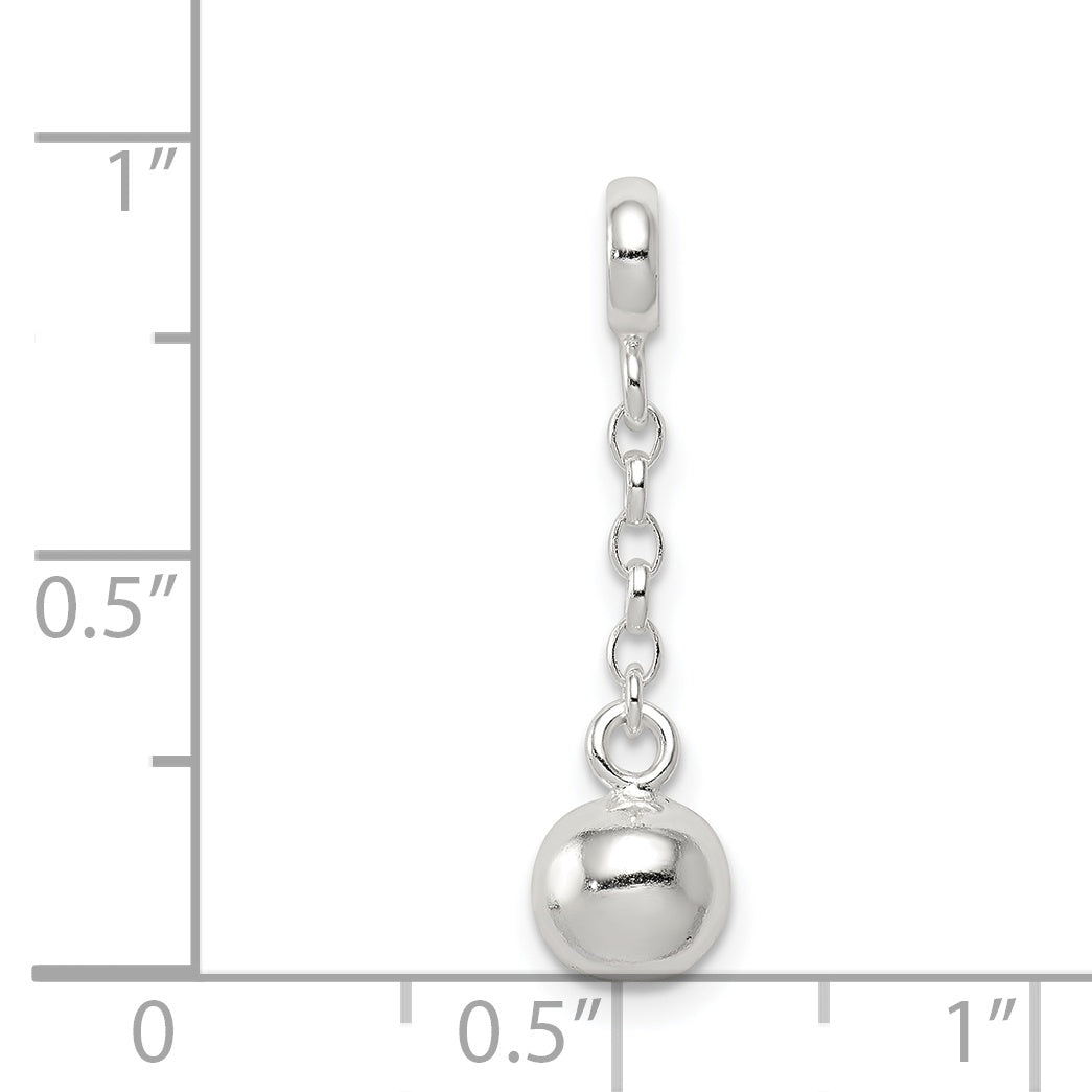 Sterling Silver Polished Bead 1/2in Dangle Enhancer
