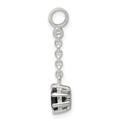 Sterling Silver Black CZ 1/2in Dangle Enhancer