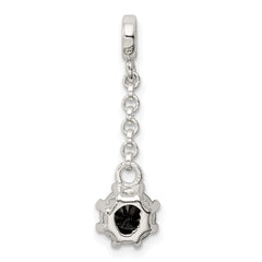 Sterling Silver Black CZ 1/2in Dangle Enhancer