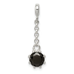 Sterling Silver Black CZ 1/2in Dangle Enhancer
