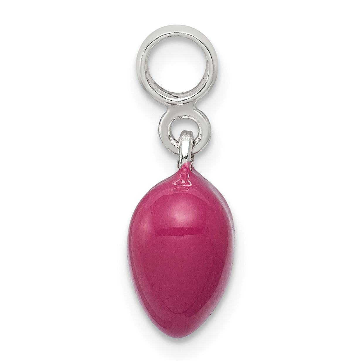 Sterling Silver Pink Enamel Heart Enhancer Secondary image