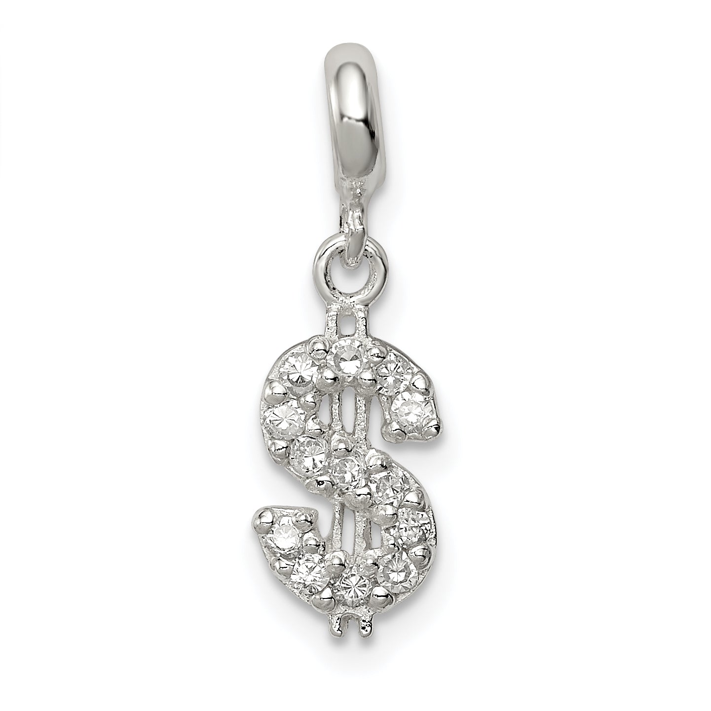 Sterling Silver CZ Dollar Sign Enhancer Main image
