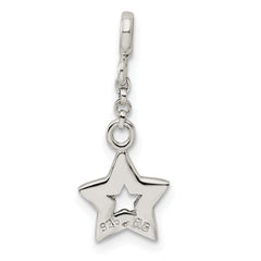 Sterling Silver Enameled Star 1/2in Dangle Enhancer