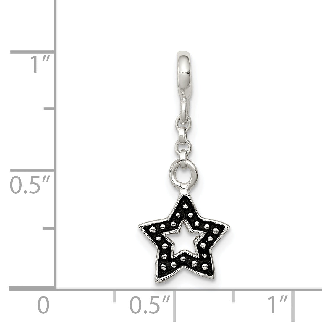Sterling Silver Enameled Star 1/2in Dangle Enhancer
