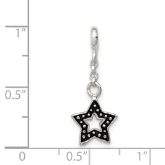 Sterling Silver Enameled Star 1/2in Dangle Enhancer