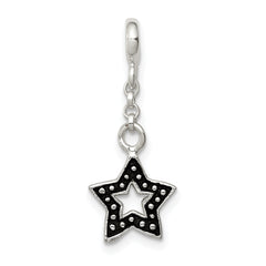 Sterling Silver Enameled Star 1/2in Dangle Enhancer