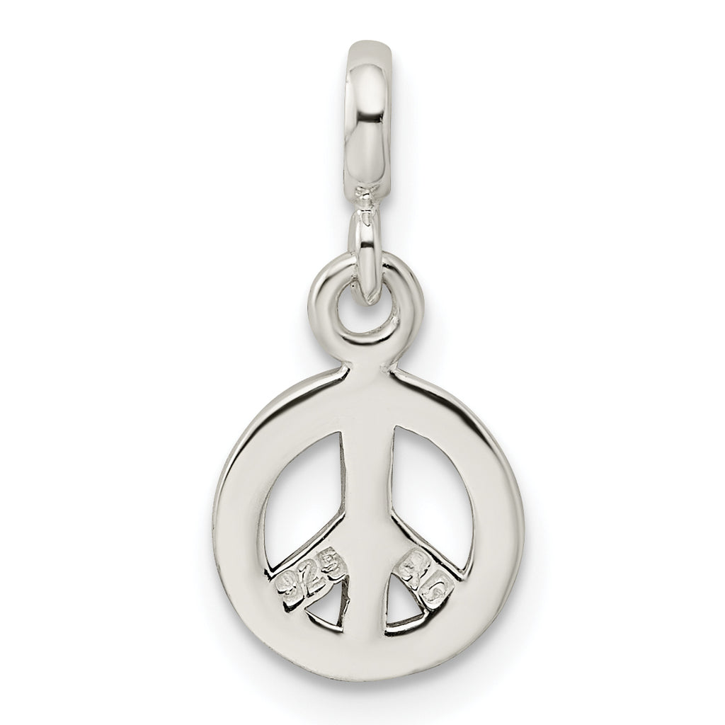 Sterling Silver Enameled Peace Symbol Enhancer