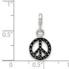 Sterling Silver Enameled Peace Symbol Enhancer