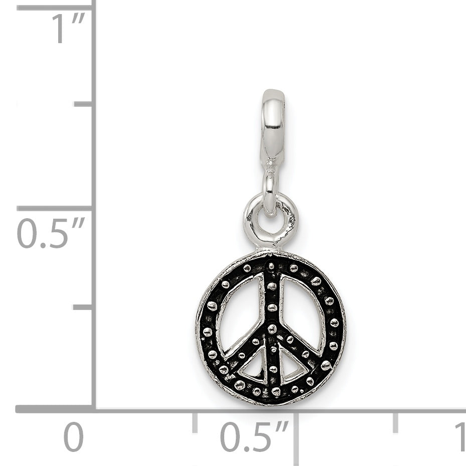 Sterling Silver Enameled Peace Symbol Enhancer