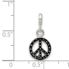 Sterling Silver Enameled Peace Symbol Enhancer