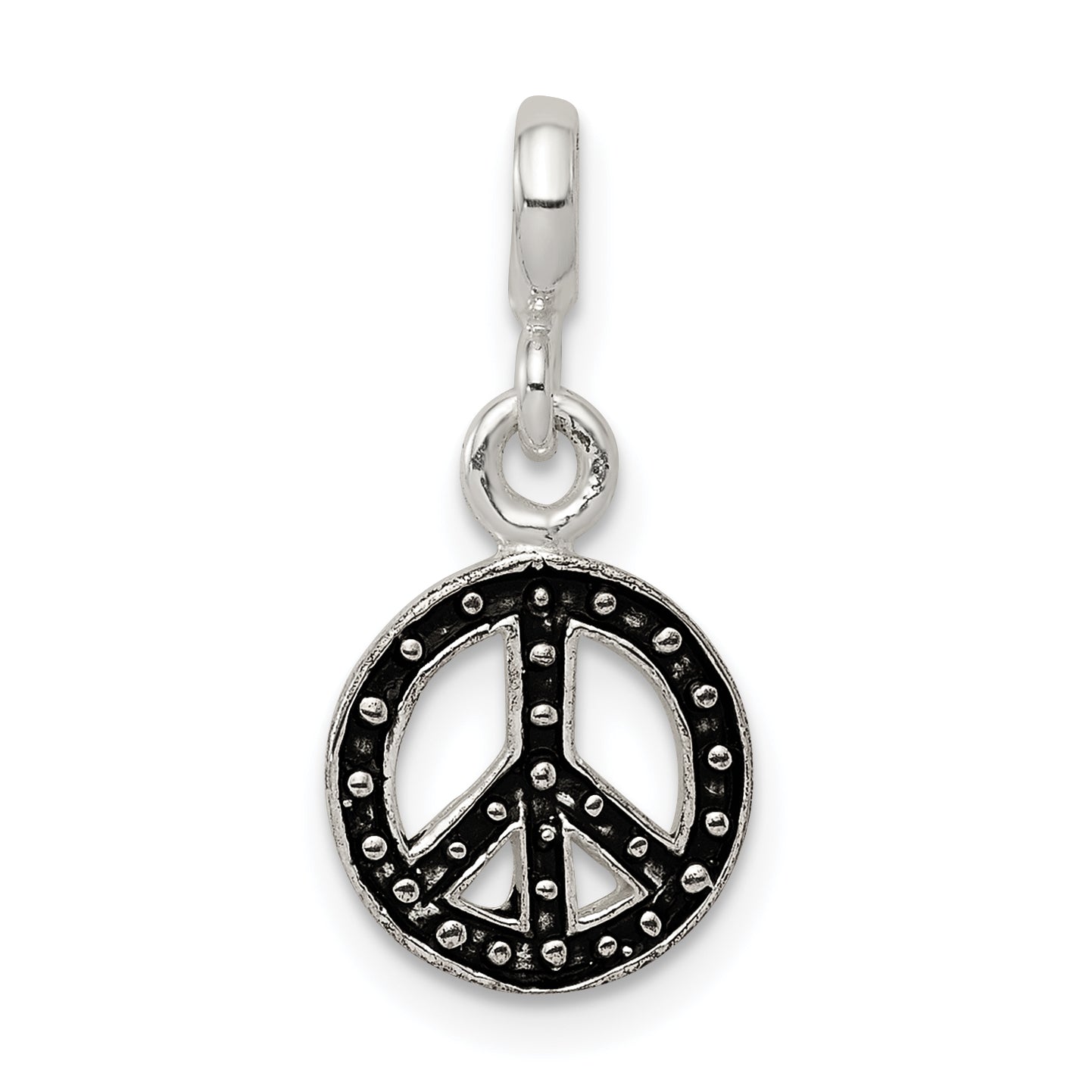Sterling Silver Enameled Peace Symbol Enhancer Main image