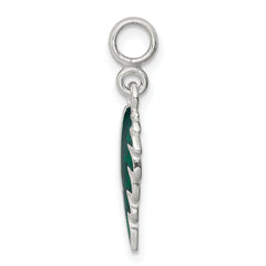 Sterling Silver Green Enameled Leaf Enhancer