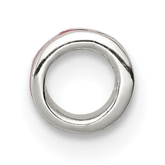 Sterling Silver 925 Red Enameled Spacer Bead with Solid Cast Design