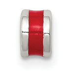 Red Enameled Spacer Bead in Sterling Silver