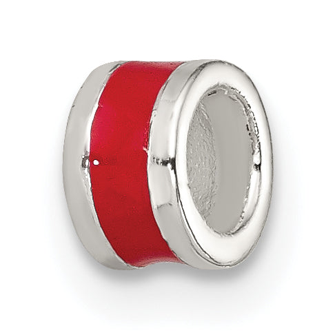 Sterling Silver Red Enameled Spacer Enhancer Main image