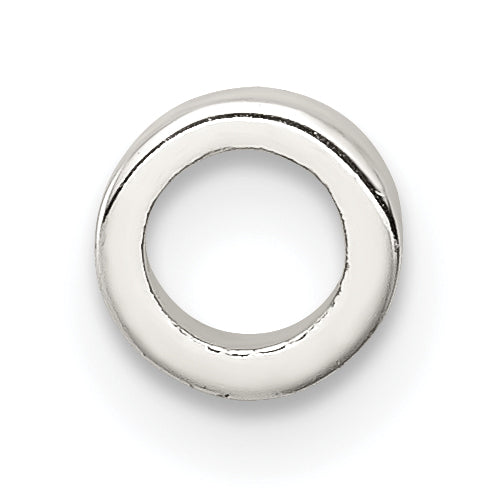 Cream Enameled Spacer Bead in Sterling Silver