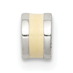 Cream Enameled Spacer Bead in Sterling Silver