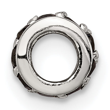 Sterling Silver 925 Black CZ Spacer Bead with Solid Cast Design Secondary image