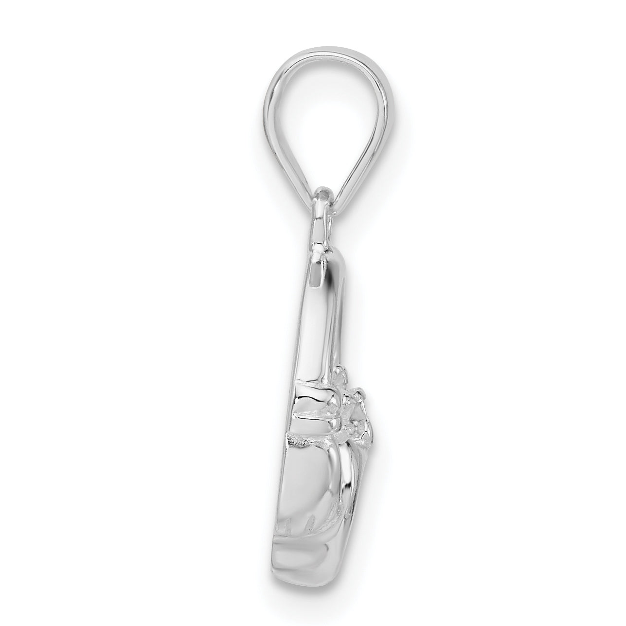 Sterling Silver Polished Green CZ Claddagh Pendant Secondary image