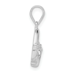 Sterling Silver Polished Green CZ Claddagh Pendant