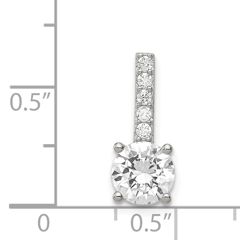 Sterling Silver Rhodium-plated CZ Pendant