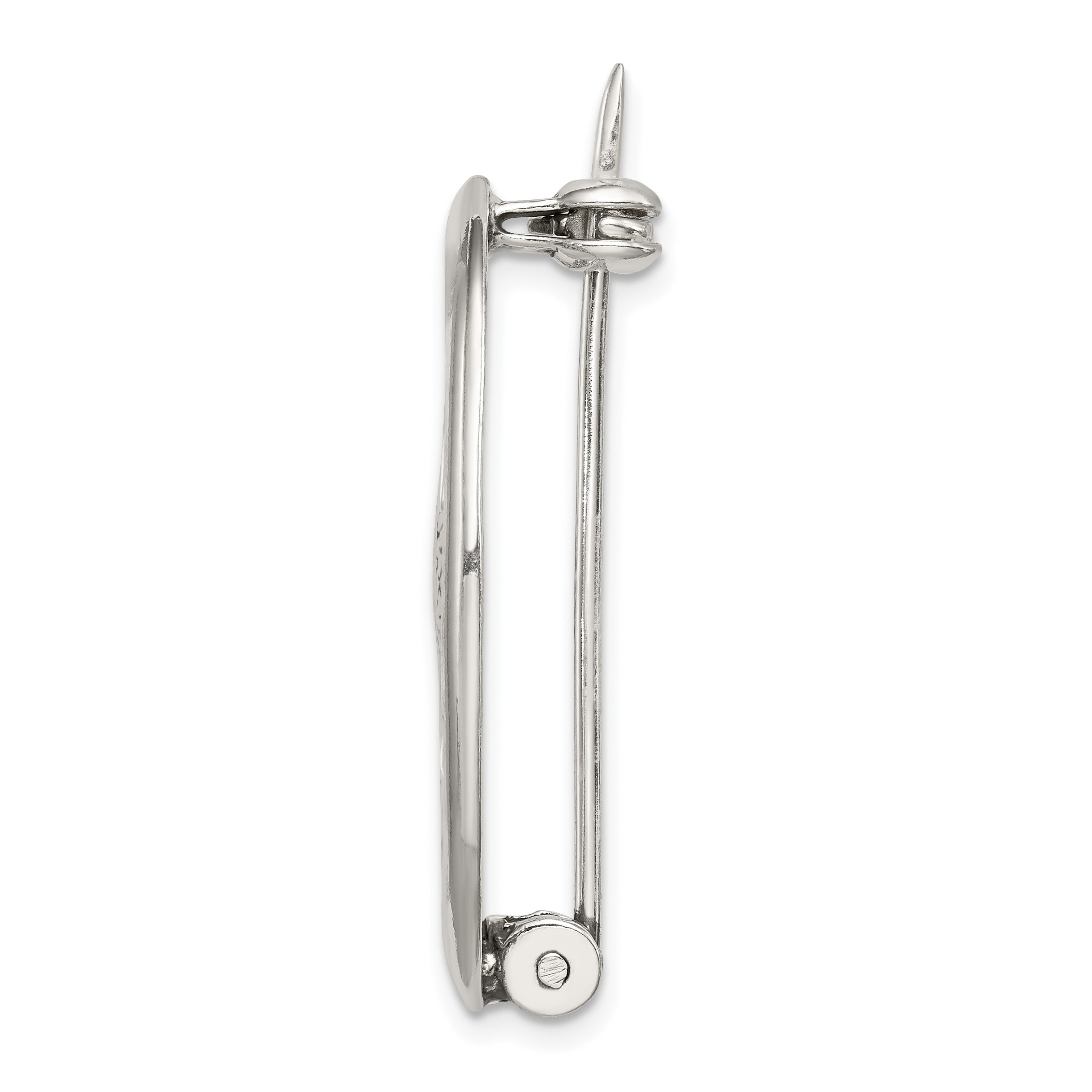 Sterling Silver Antiqued Claddagh Pin