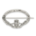 Sterling Silver Antiqued Claddagh Pin