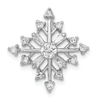 Sterling Silver Rhodium-plated CZ Snowflake Slide