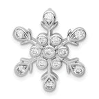 Sterling Silver Rhodium-plated CZ Snowflake Chain Slide