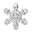 Sterling Silver Rhodium-plated CZ Snowflake Chain Slide