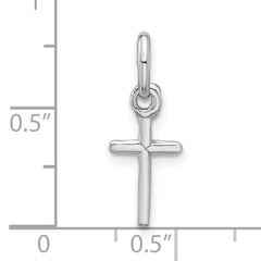 Sterling Silver Rhodium-plated Cross Charm