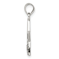 Sterling Silver Rhodium-plated CZ Star Pendant