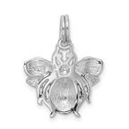 Sterling Silver Rhodium-platedGreen & Yellow Enamel Bee Charm