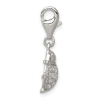 Sterling Silver Rhodium-plated CZ Lady Bug Charm