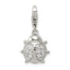 Sterling Silver Rhodium-plated CZ Lady Bug Charm