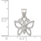 Sterling Silver CZ Butterfly Pendant
