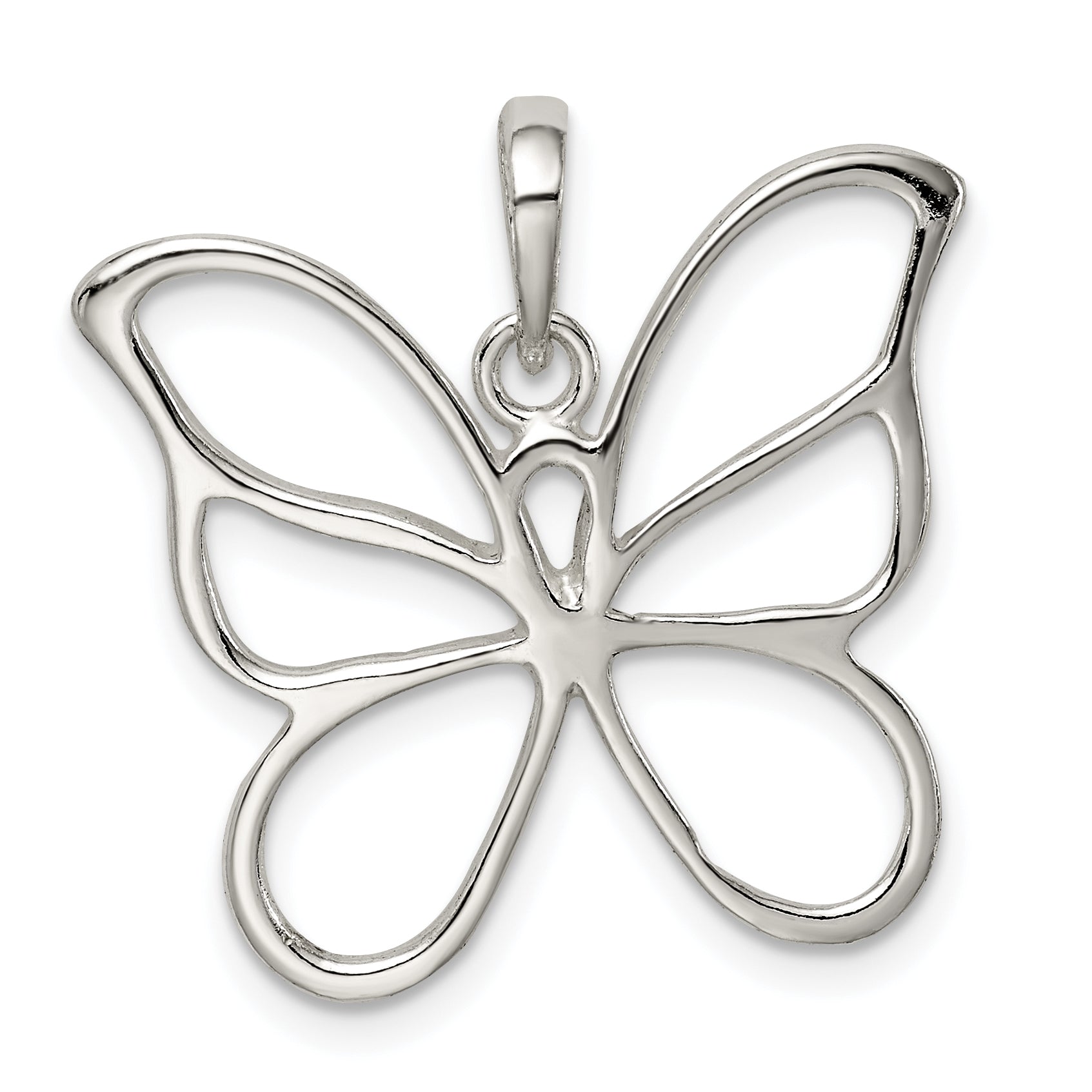 Sterling Silver Polished Butterfly Pendant Main image